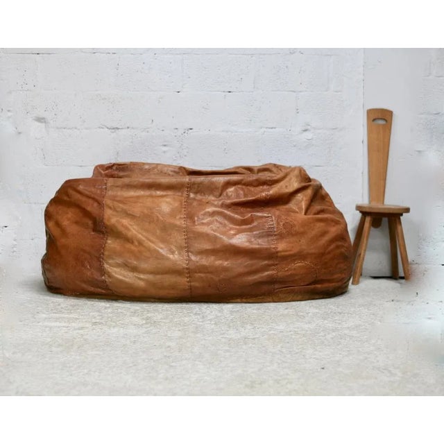 XL Leather Ottoman, Italy, 1970s For Sale - Image 4 of 18