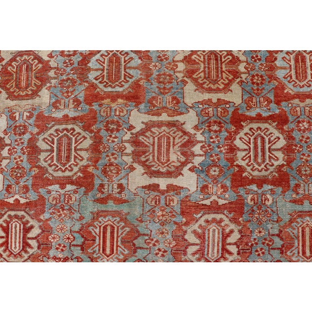 Textile Large Scale Antique Persian Hamedan Rug With Colorful Tribal Design 11'7 X 14'4 For Sale - Image 7 of 16
