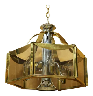 Fredrick Raymond Mid Century Majesty Moderm Brass and Chrome Chandelier