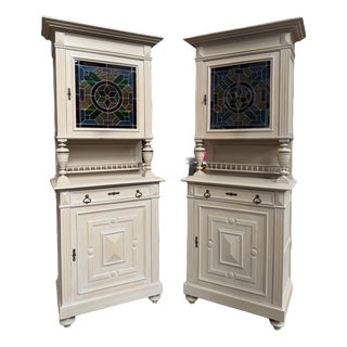 Early 20th Century Sideboards in Solid Oak, Set of 2 For Sale