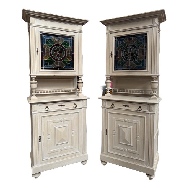 Early 20th Century Sideboards in Solid Oak, Set of 2 For Sale