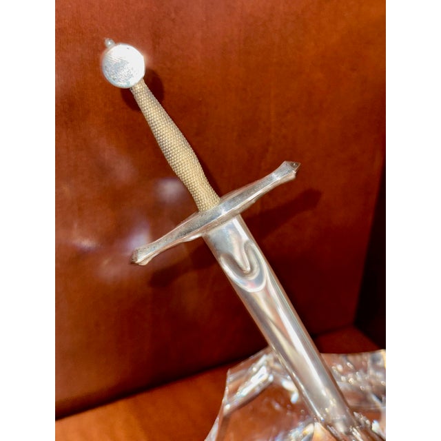 Late 20th Century Steuben Excalibur Sword in the Stone Crystal Sculpture For Sale - Image 5 of 8