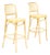 Mid Century Vintage Attributed to Thonet Prague #811 Bar Stools — Bentwood + Cane — Pair For Sale