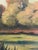 1970s Signed Landscape Painting of Pond With Autumn Trees in Wood Frame. For Sale - Image 9 of 10