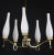 Mid-Century Modern Maison Arlus, Brass and White Opaline Chandelier Mid-Century France For Sale - Image 3 of 9