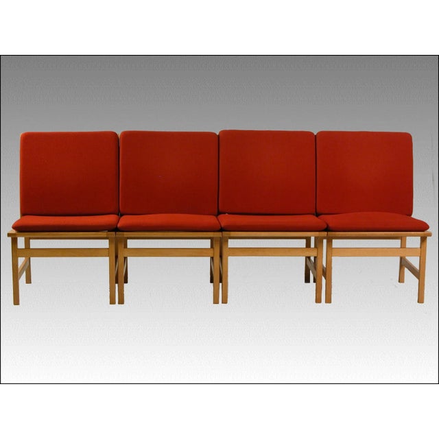 Restored set of four model 3232 lounge chairs designed by Børge Mogensen for Frederica Stolefabrik in 1968. The set is...