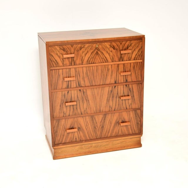 Art Deco Figured Walnut Chest of Drawers, 1930 For Sale - Image 10 of 10