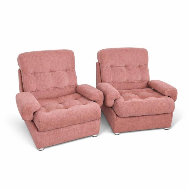 Contemporary Mid-Century Dusty Pink Modular Sofa Armchairs by Heals, Set of 2 For Sale - Image 3 of 3