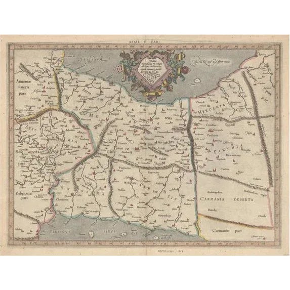 Paper Ancient Middle Eastern Ptolemaic Map of Middle East and Iraq by Ptolemy and Mercator, 1618 For Sale - Image 7 of 7