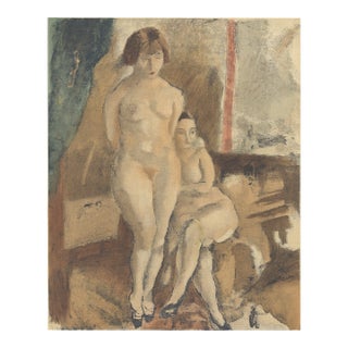 1954 Lithograph "Les Deux Modèles" After Jules Pascin For Sale