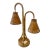 French Bamboo & Rattan Double Light Table Lamp For Sale