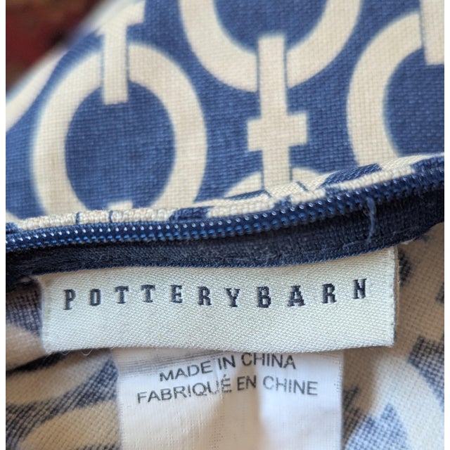 Navy Blue Pottery Barn Equestrian Style Pillow Cover For Sale - Image 8 of 13