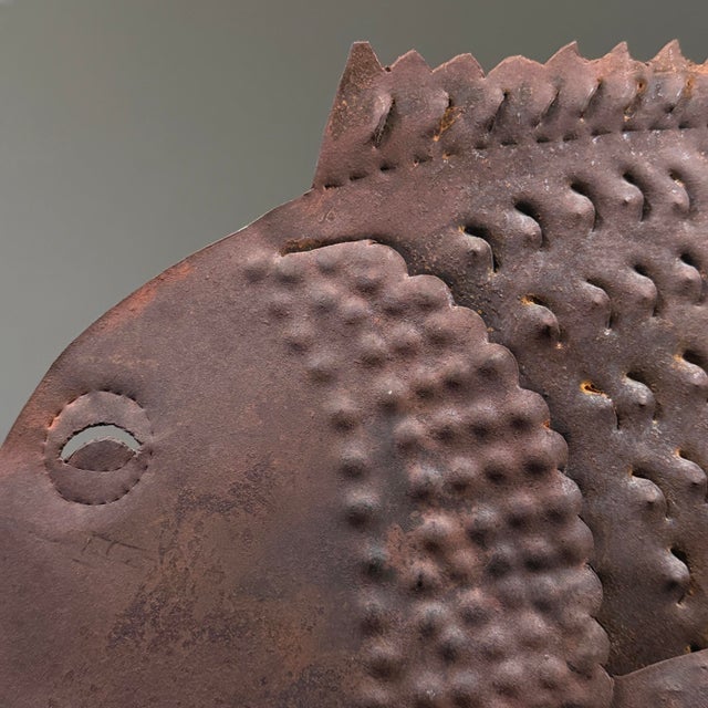 Large Vintage Outsider Art Cut Metal Fish Sculpture For Sale In Philadelphia - Image 6 of 10