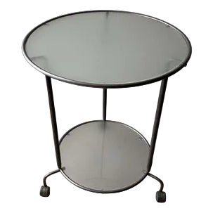 Two-Tiered Serving Trolley with Glass from Ikea For Sale