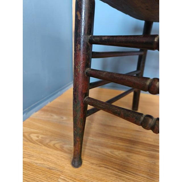 Pressed Back Chair with Leather Seat and Turned Parts For Sale - Image 13 of 18