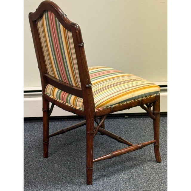 Vintage Hollywood Regency Faux Bamboo Chairs - A Pair For Sale - Image 9 of 11