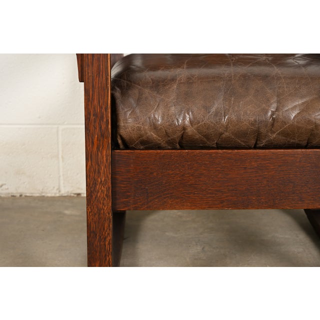 Gustav Stickley Antique Mission Oak Arts & Crafts Rocking Chair, Circa 1910 For Sale - Image 9 of 14