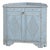 19th Century Swedish Blue Short Corner Cabinet Cupboard For Sale
