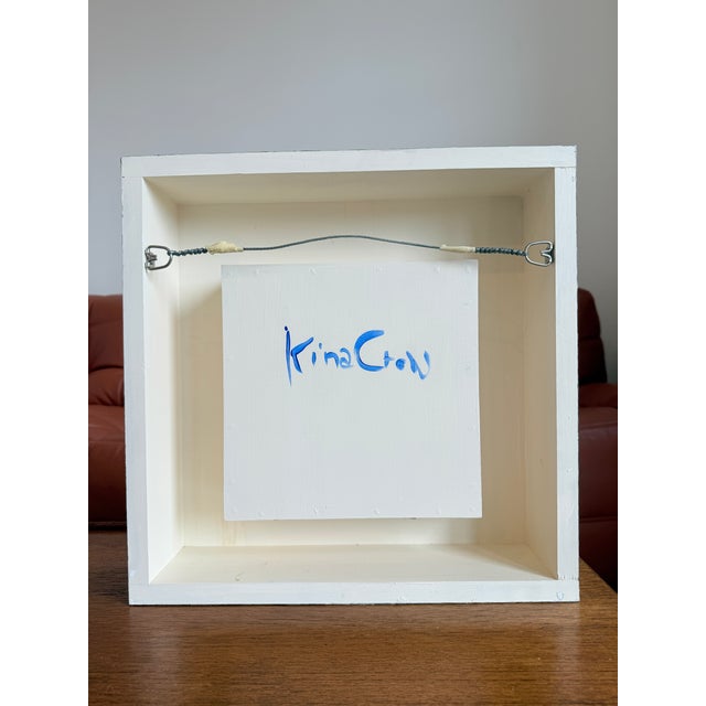 “teeny weeny positive outlook girl” Hand-Sculpted Ceramic Figure Textured Plaster and Acrylic on Panel Artist: Kina Crow...