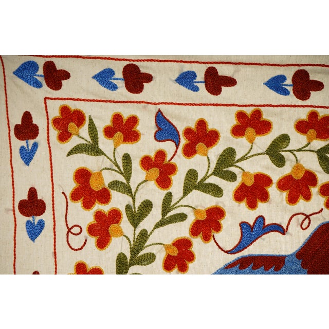 Textile Suzani Duck Pillow Cover 1'6'' X 3'2'' For Sale - Image 7 of 10