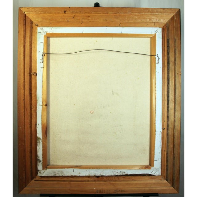 Late 20th Century Vintage Original Oil Painting Rustic Barn Landscape, Signed Hopkins, Gilt Frame For Sale - Image 5 of 6