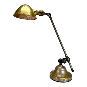 1920’s Antique O. C. White Industrial Adjustable Desk Lamp Brass & Steel