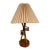 Mid-Century Modern Wood Table Lamp With Pleated Shade For Sale