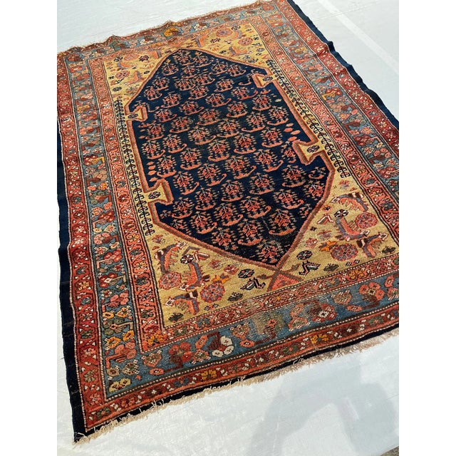 Antique Zanjan Rug 5.6x4.1, handmade and hand-knotted, wool on cotton foundation, tribal carpet, authentic Persian carpet,...