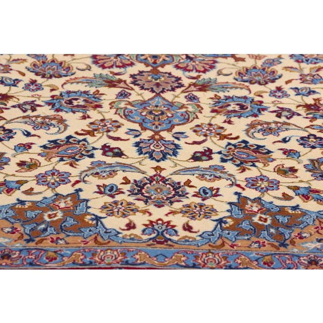 Late 20th Century Signed Vintage Persian Isfahan Rug - 03'08 X 05'02 For Sale - Image 5 of 10