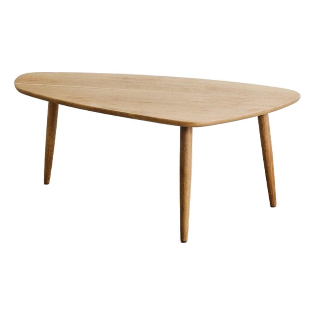 Danish Sculptural Free-Form Oak Coffee Table, 1960s For Sale