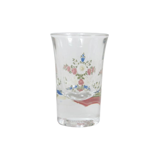 Late 20th Century Italian Hand Painted Floral Shot Glasses - Set of 4 For Sale In Tampa - Image 6 of 7
