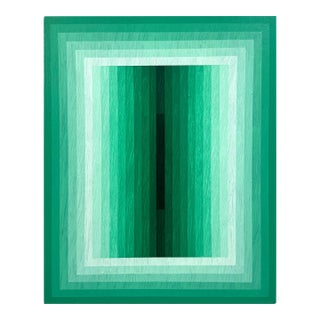Contemporary Abstract Acrylic on Board "Light Consideration (Emerald) 2" by Andy Harwood For Sale