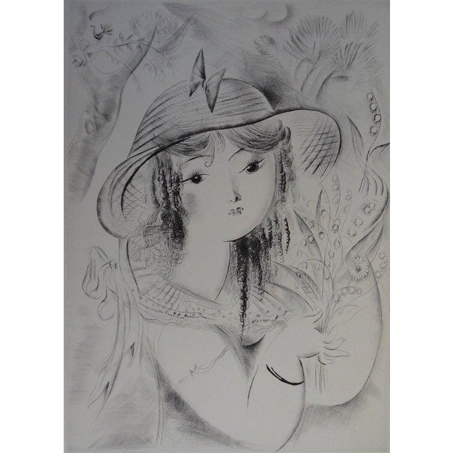 Mily Possoz, Young Girl with Lily of the Valley, Engraving For Sale - Image 8 of 8