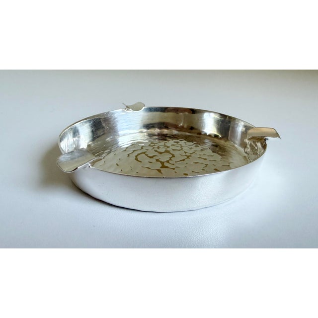 Late 20th Century Christofle Hammered Silver Plate Ashtray, Late 20th Century For Sale - Image 5 of 9
