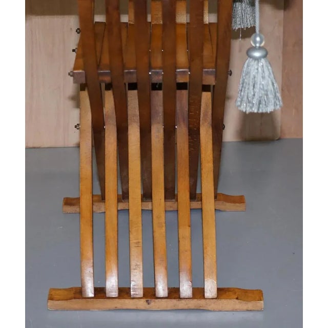 Folding Savonarola Armchair with Silk Hanging Tassels & Carvings For Sale - Image 10 of 15