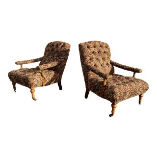 George Smith Edwardian Style Chairs - A Pair For Sale