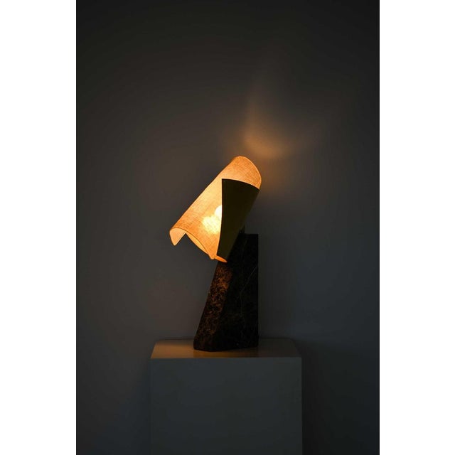 Lorian Table Lamp in Brass, Fabric and Marble by Erik Bratsberg, 2021 For Sale - Image 11 of 12