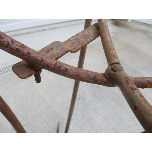 Wood Tall Vintage Wrought Iron Metal and Wicker Rattan Plant Stand or Jardiniere For Sale - Image 7 of 13