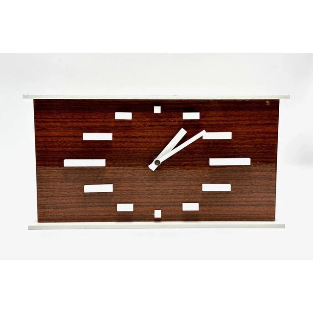 Brown Mid-Century German Clock from Glashütte, 1970s For Sale - Image 8 of 13