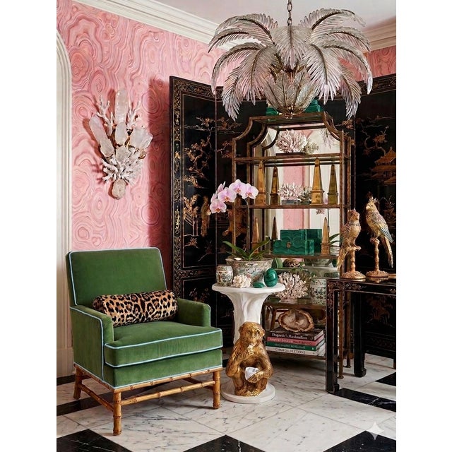 Chinoiserie Late 20th Century Palm Beach Regency White Lacquered Parcel Gilt Monkey Side Table - Newly Painted For Sale - Image 3 of 14