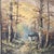 Realism Vintage Landscape Painting on Canvas “Autumn in the Forest“ Signed Framed For Sale - Image 3 of 12