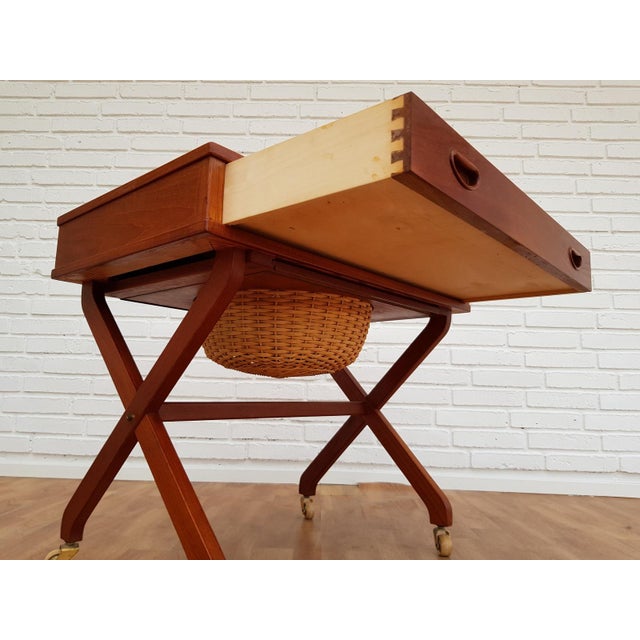 1960s Vintage Scandinavian Sewing Table For Sale - Image 5 of 12
