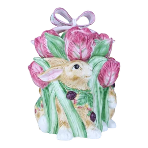 Vintage Blackberry Rabbit Cookie Jar by Fitz & Floyd