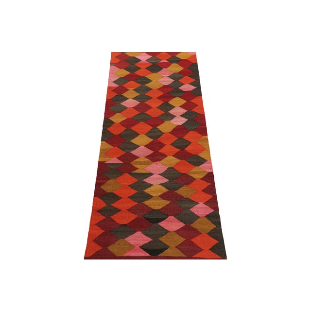 1950s Vintage Shahsavan Persian Kilim Runner in Polychromatic Pattern - by Rug & Kilim For Sale - Image 5 of 7