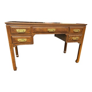 Late 20th Century Davis Cabinet Co. Asian Campaign Style Desk For Sale