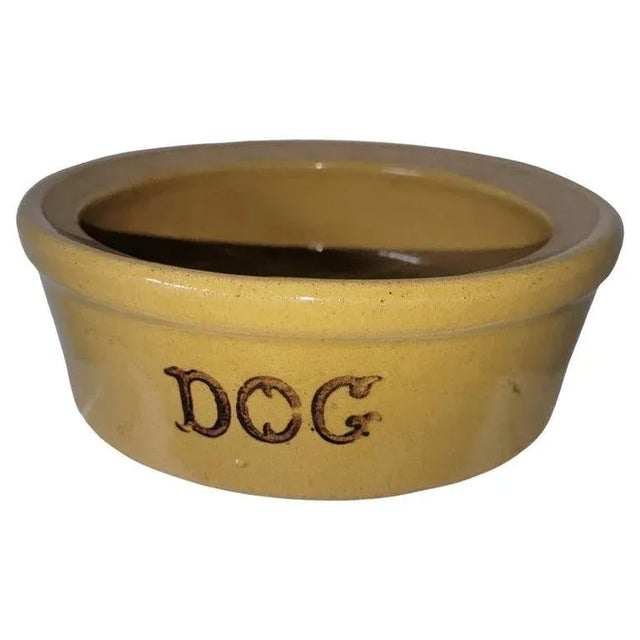 Stoneware Pottery Small Dog Bowl For Sale - Image 4 of 6