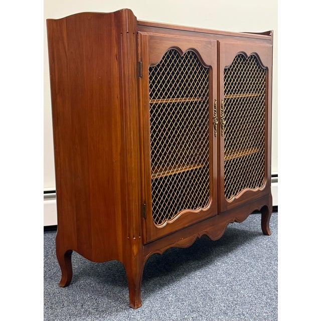 Vintage Solid Cherry Louis XV Server / Bookcase For Sale - Image 4 of 12