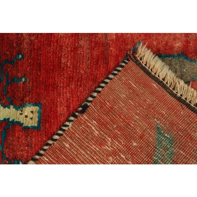 Textile Vintage Gabbeh Tribal Rug in Red With Beige-Brown Animal Pictorials For Sale - Image 7 of 7