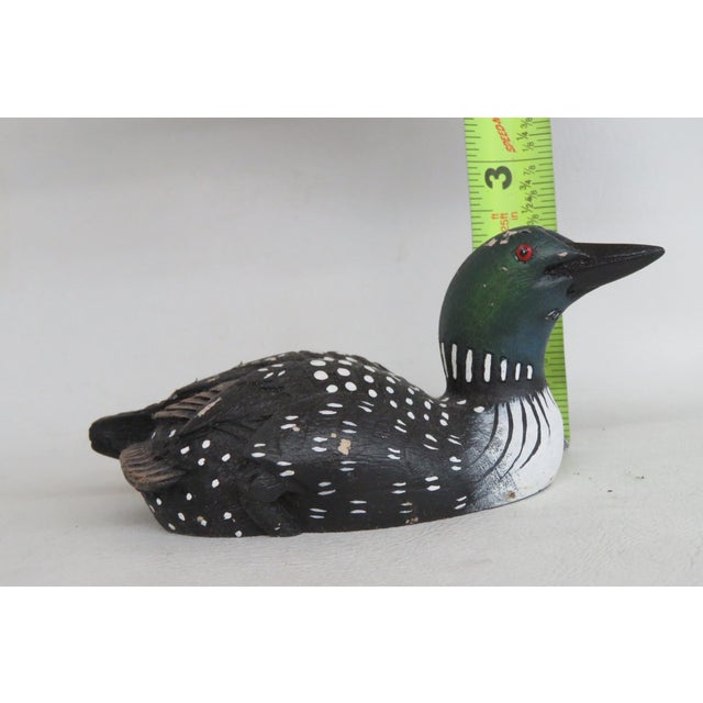 Black Heritage Artists Mini Loon Bird Made in Canada Hand Painted Resin Figure 4521b For Sale - Image 8 of 10
