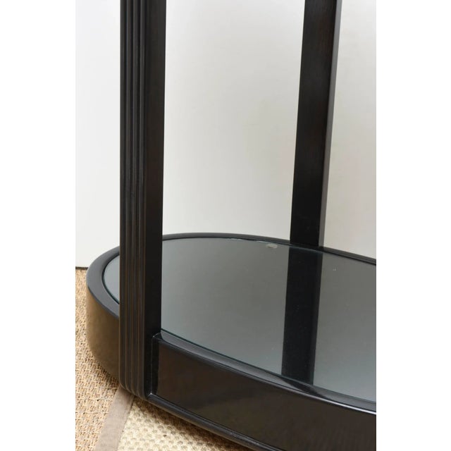 Vintage Art Deco Moderne Ebonized Wood Sculptural Bar Cart or Trolley, 1930's For Sale - Image 9 of 10